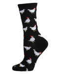 Regnsncox | Chicken Pattern Bamboo Crew Socks for Everyday Comfort