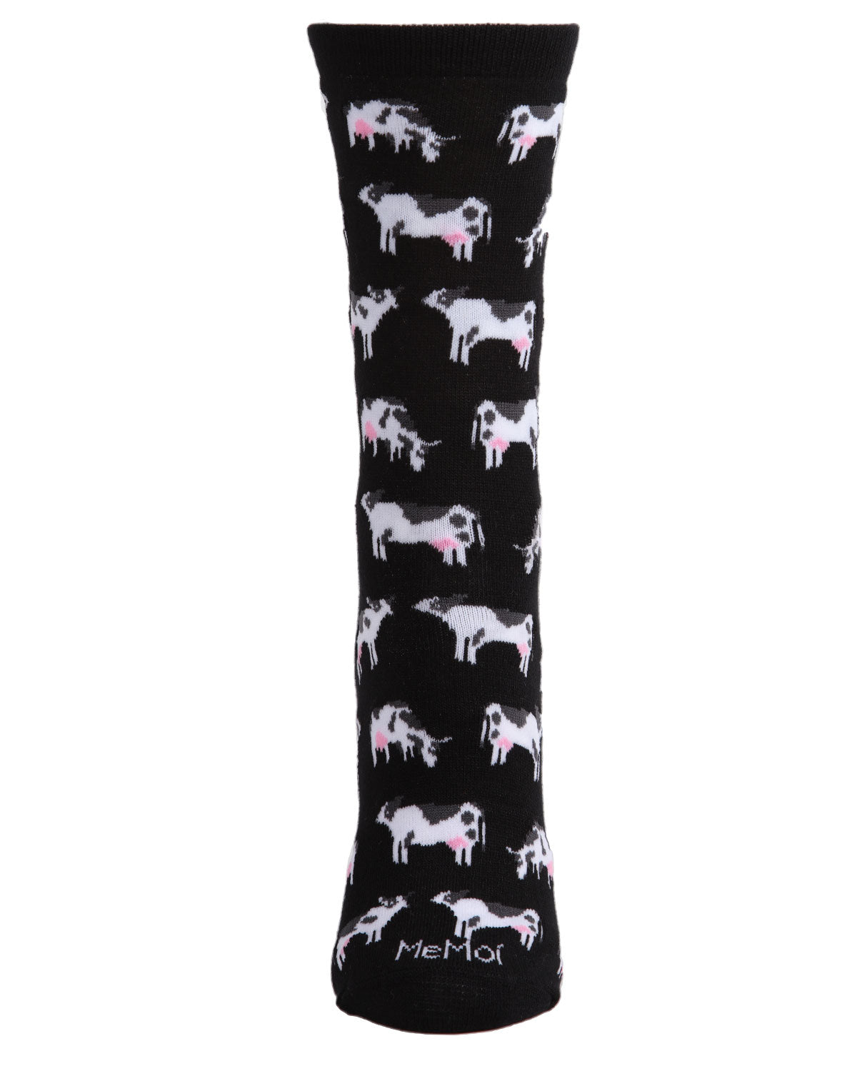 Regnsncox | Cute Cow Pattern Bamboo Crew Socks for Everyday Comfort