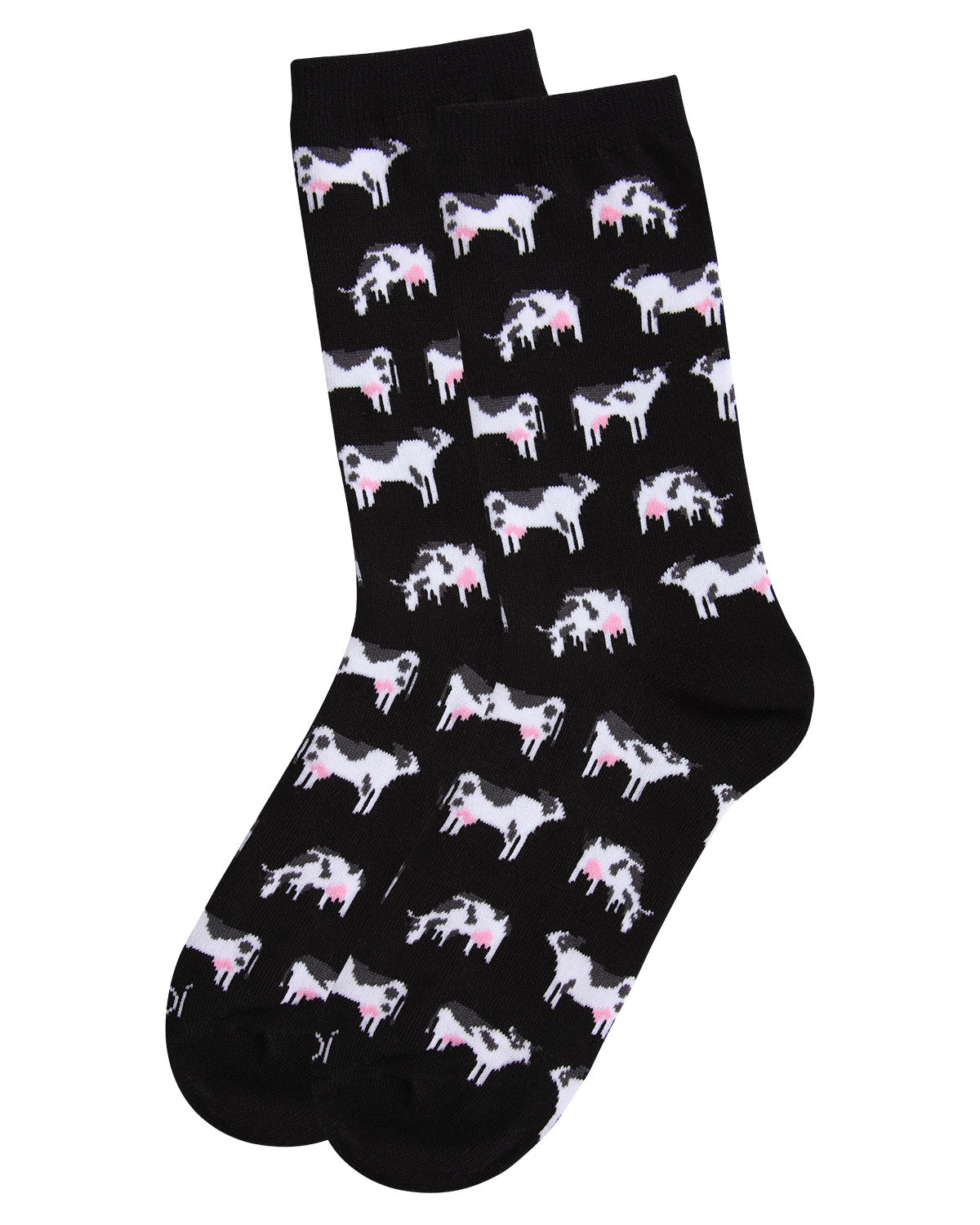 Regnsncox | Cute Cow Pattern Bamboo Crew Socks for Everyday Comfort