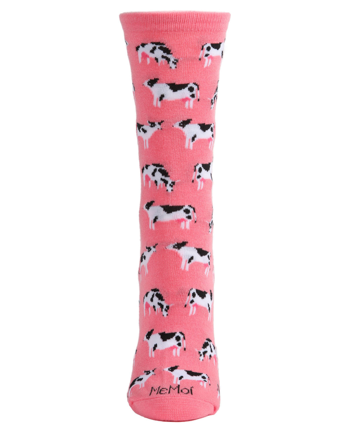 Regnsncox | Cute Cow Pattern Bamboo Crew Socks for Everyday Comfort