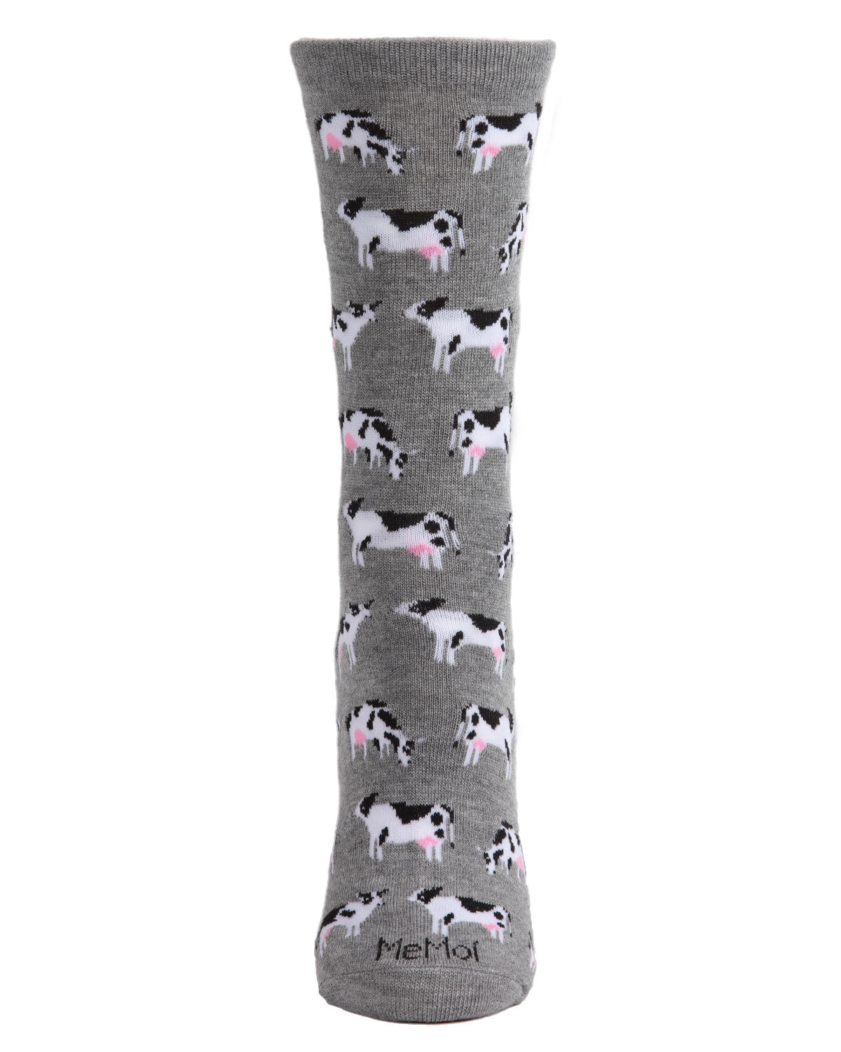 Regnsncox | Cute Cow Pattern Bamboo Crew Socks for Everyday Comfort