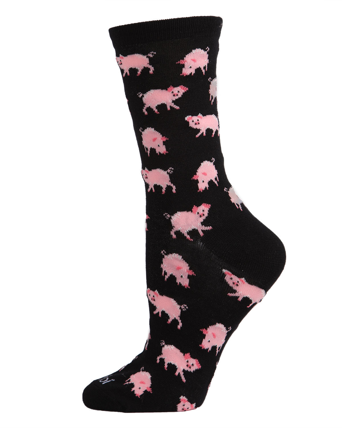 Regnsncox | Cute Pig Pattern Bamboo Crew Socks for Everyday Wear