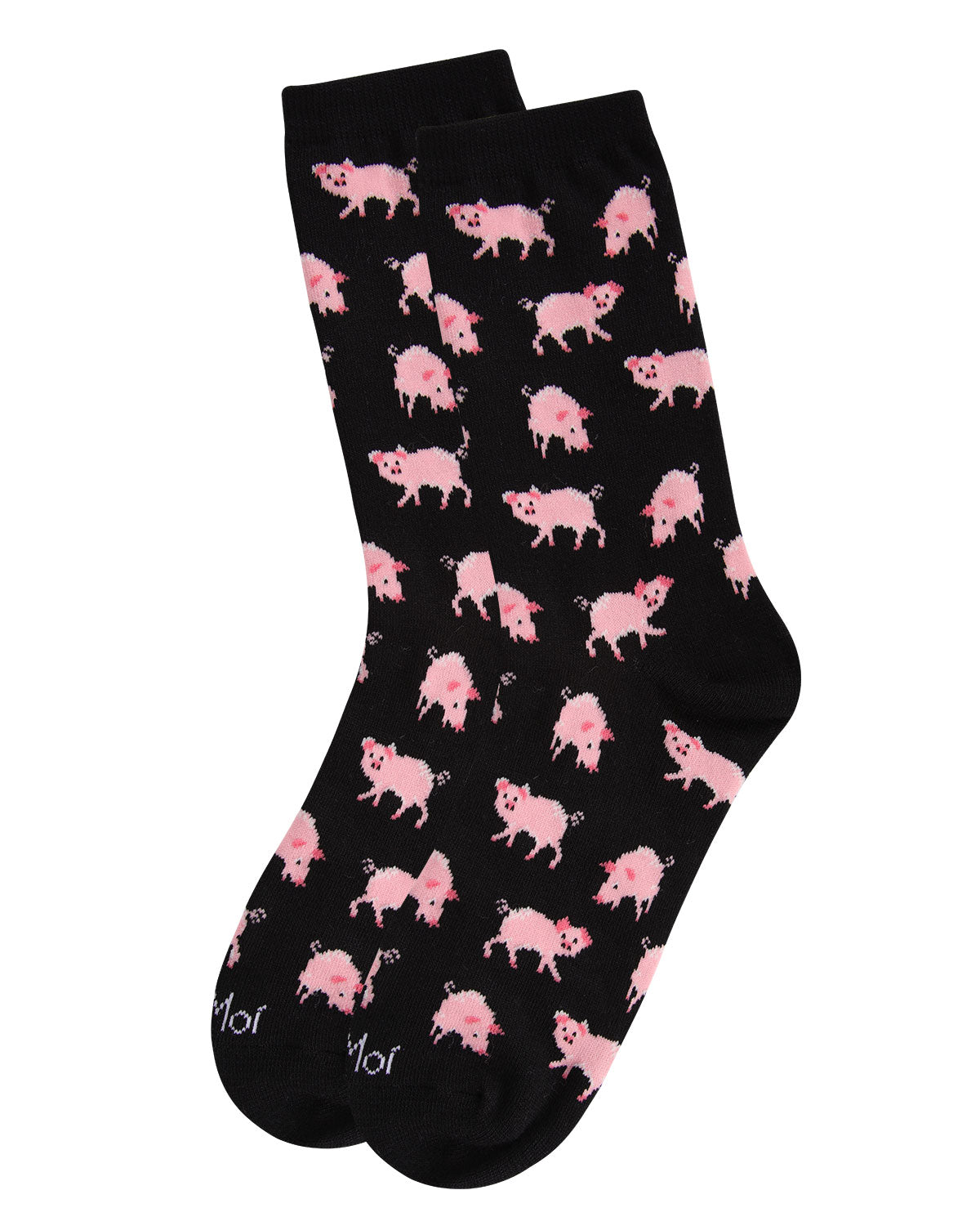 Regnsncox | Cute Pig Pattern Bamboo Crew Socks for Everyday Wear
