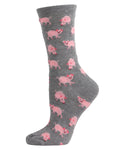 Regnsncox | Cute Pig Pattern Bamboo Crew Socks for Everyday Wear