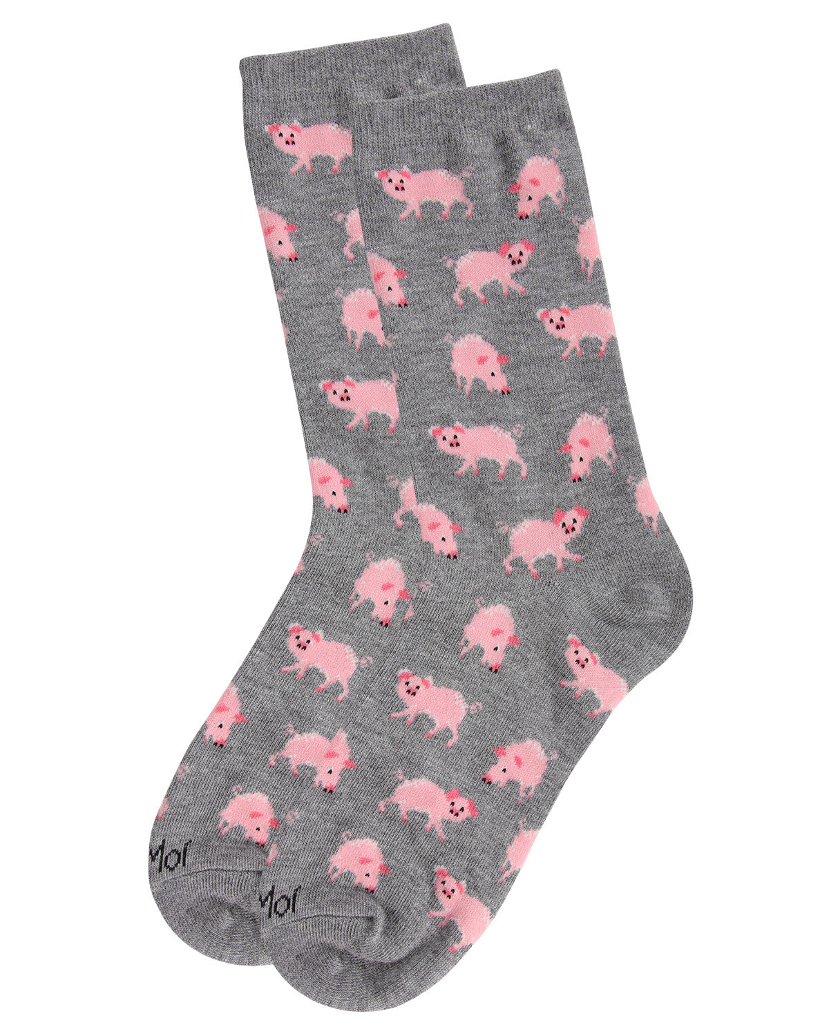 Regnsncox | Cute Pig Pattern Bamboo Crew Socks for Everyday Wear