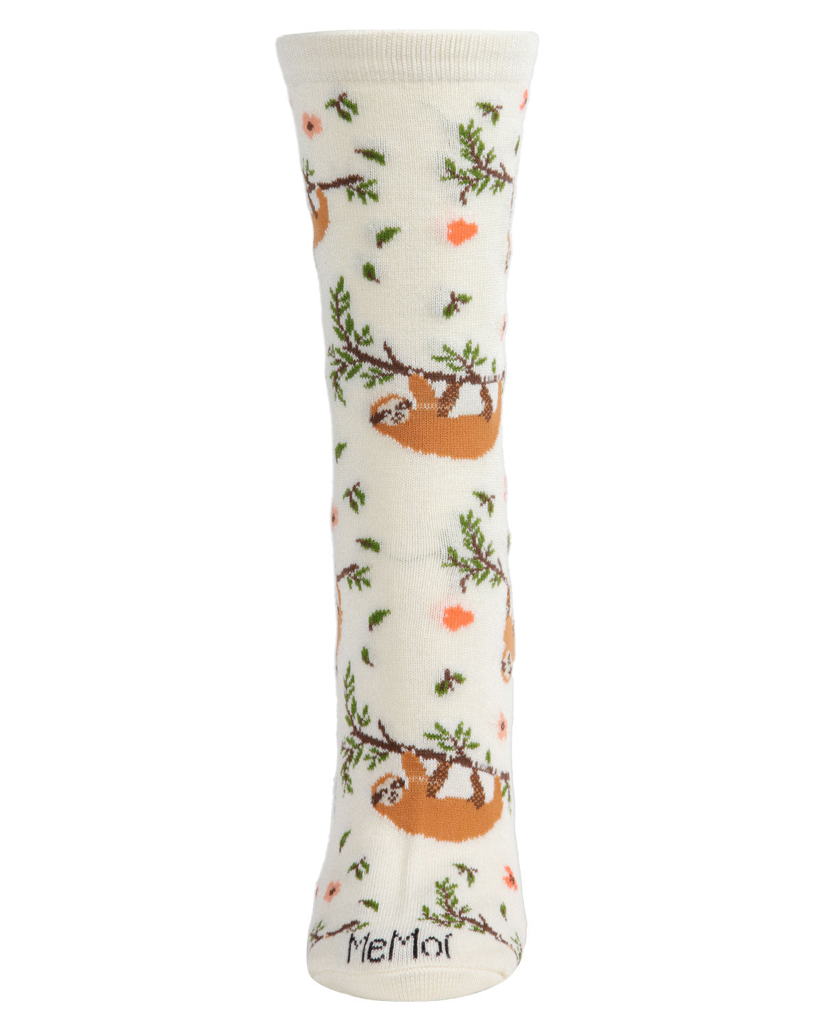 Regnsncox | Bamboo Blend Crew Socks with Sloth and Floral Pattern