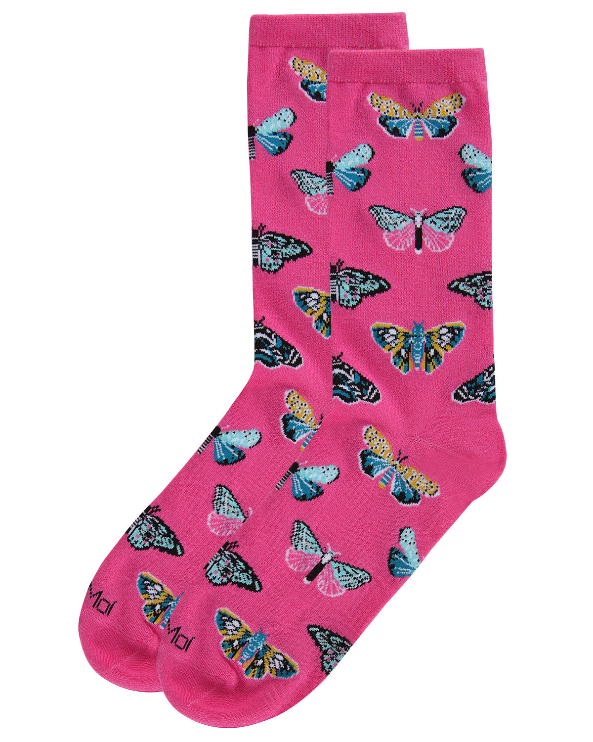 Regnsncox | Butterfly Pattern Bamboo Crew Socks for Everyday Comfort