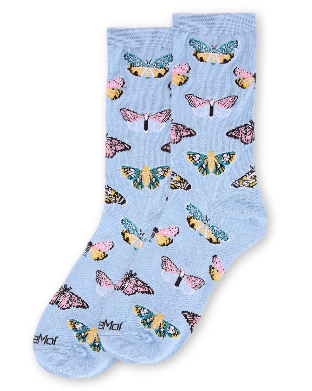 Regnsncox | Butterfly Pattern Bamboo Crew Socks for Everyday Comfort