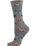 Regnsncox | Butterfly Pattern Bamboo Crew Socks for Everyday Comfort