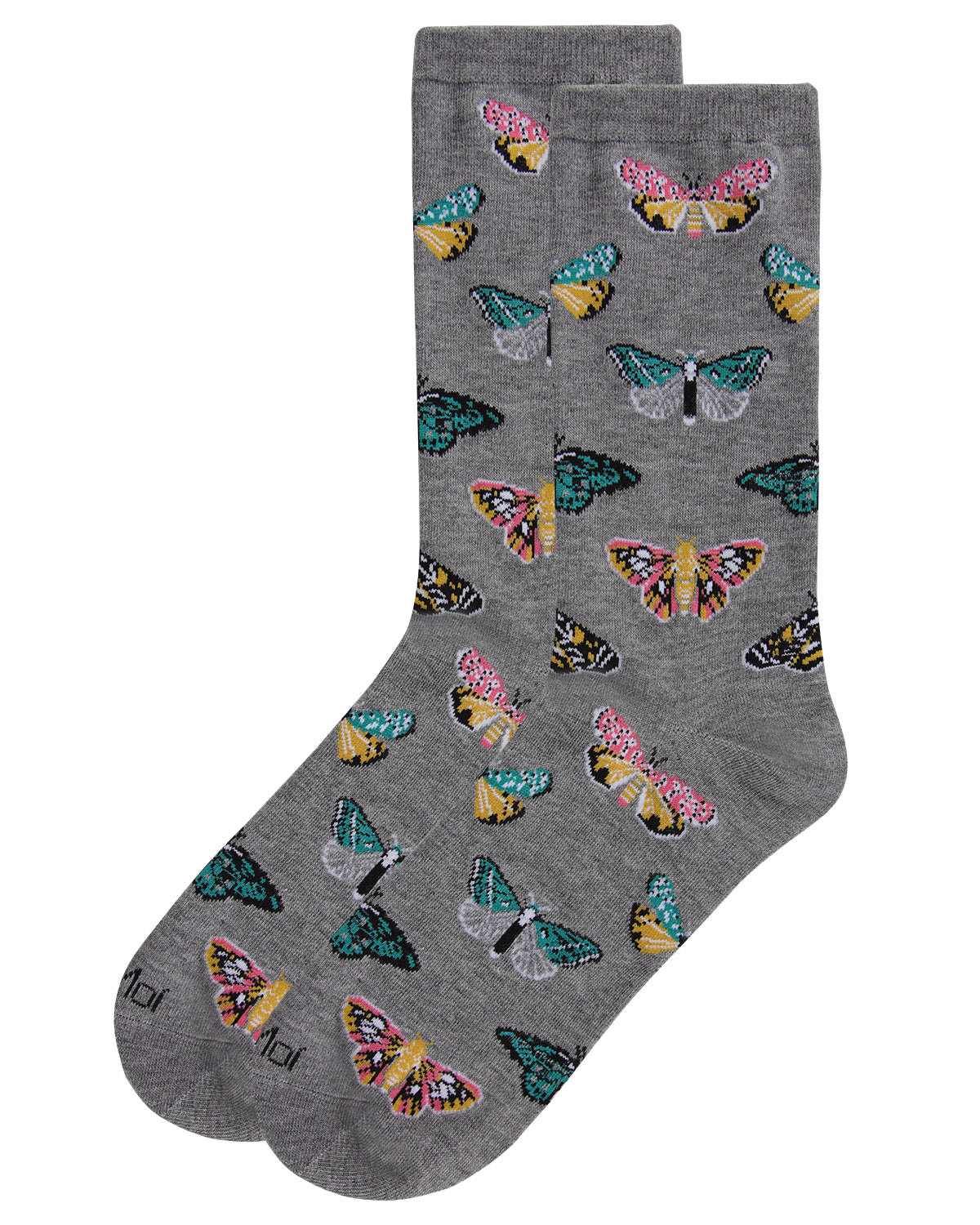 Regnsncox | Butterfly Pattern Bamboo Crew Socks for Everyday Comfort