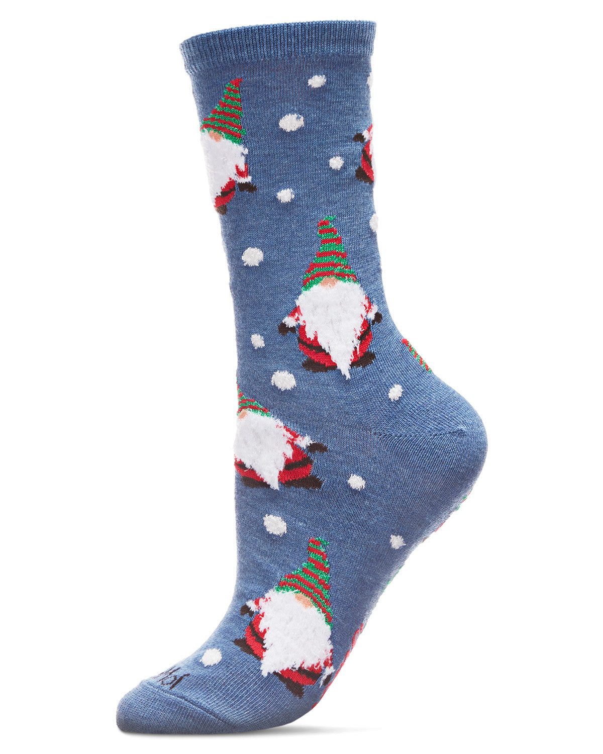 Regnsncox | Holiday Gnome Crew Socks with Fuzzy Beard Details