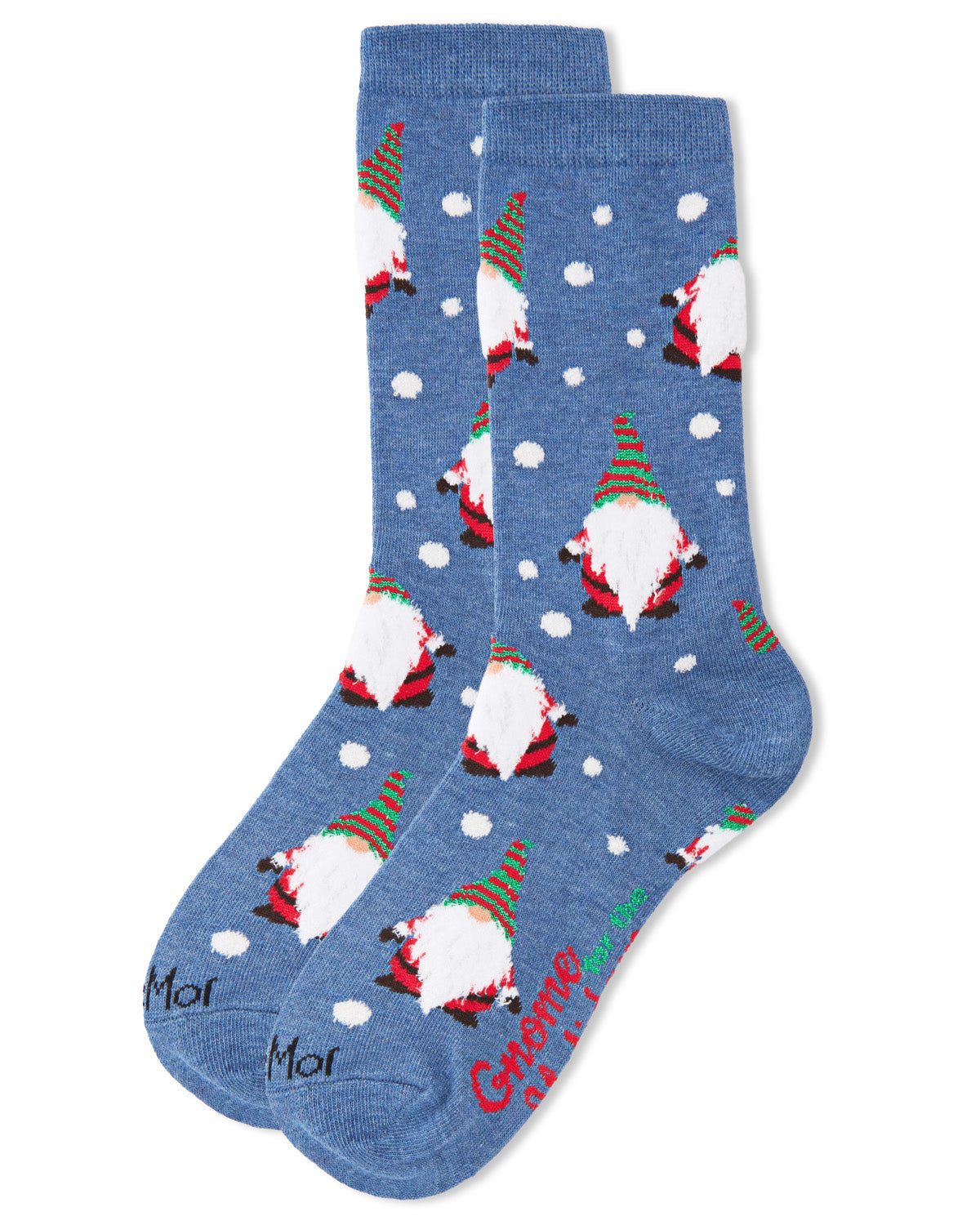 Regnsncox | Holiday Gnome Crew Socks with Fuzzy Beard Details
