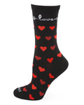 Regnsncox | Eco-Friendly Love Struck Bamboo Blend Crew Socks with Woven Hearts