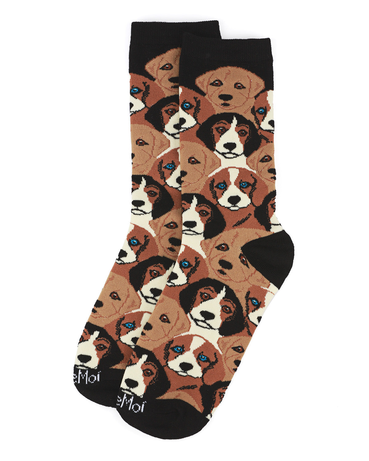 Regnsncox | Bamboo Blend Dog Print Crew Socks for Women