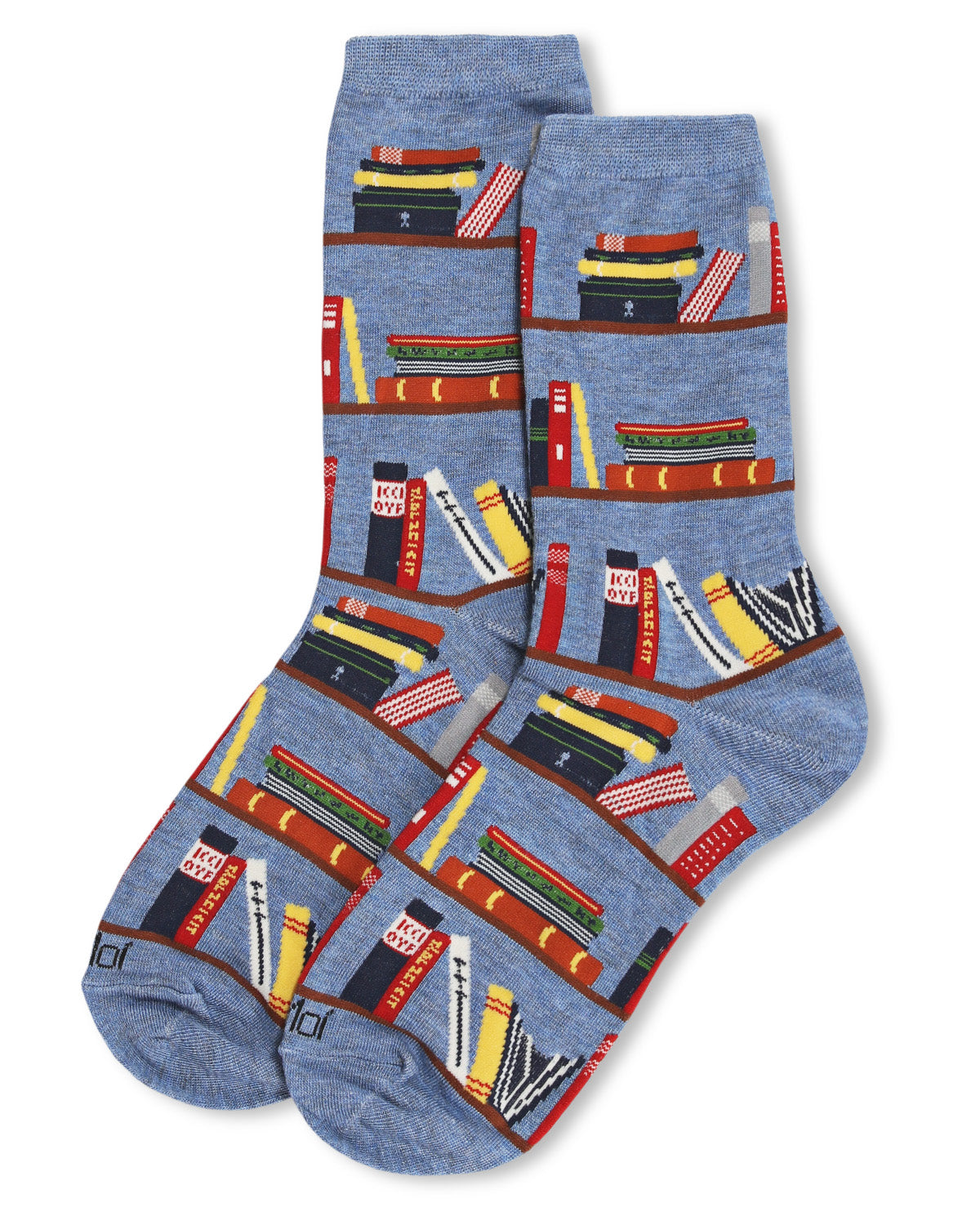 Regnsncox | Eco-Friendly Bamboo Blend Crew Socks with Bookcase Design