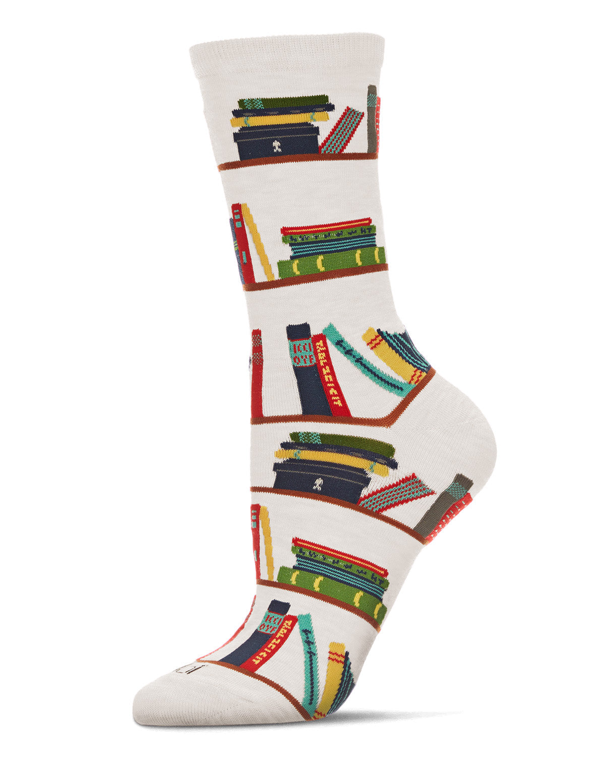Regnsncox | Eco-Friendly Bamboo Blend Crew Socks with Bookcase Design