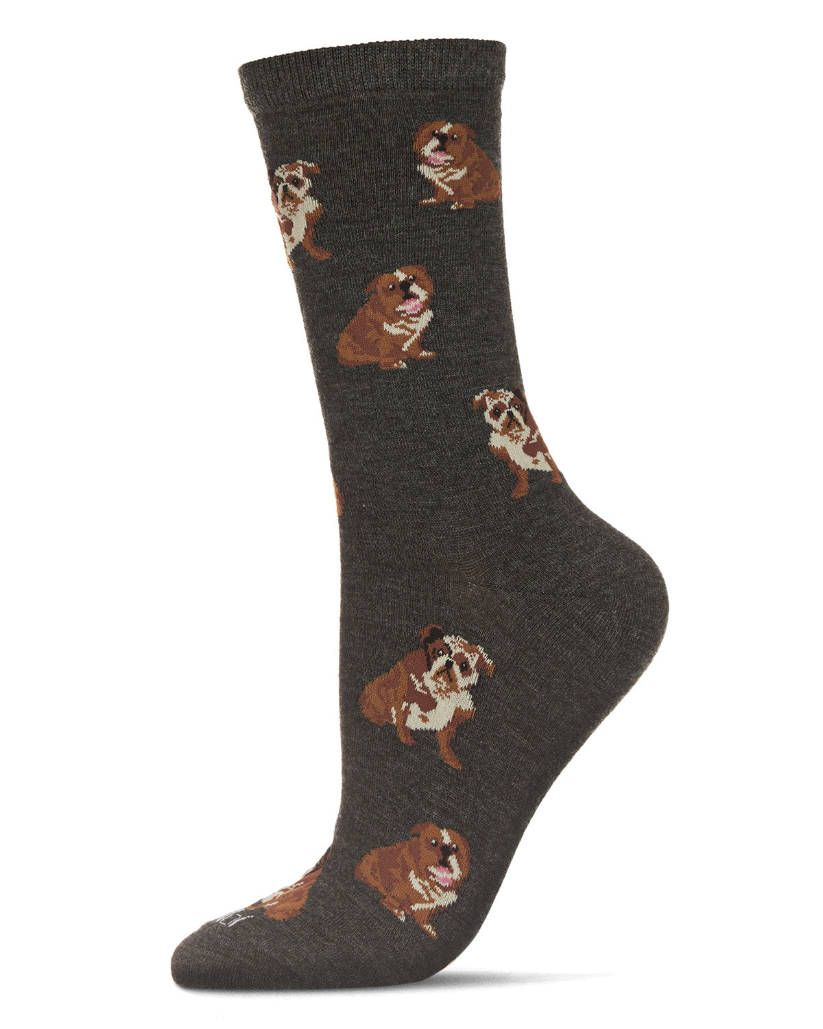 Regnsncox | Bulldog Print Bamboo Blend Crew Socks for Women