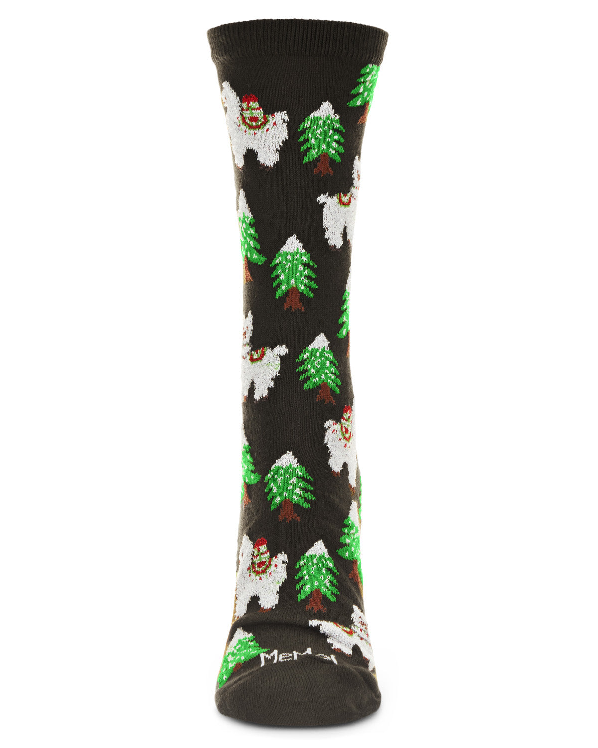 Regnsncox | Women's Llama Trees Christmas Crew Socks for the Holiday Season