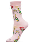 Regnsncox | Champagne Celebration Bamboo Blend Crew Socks for Women