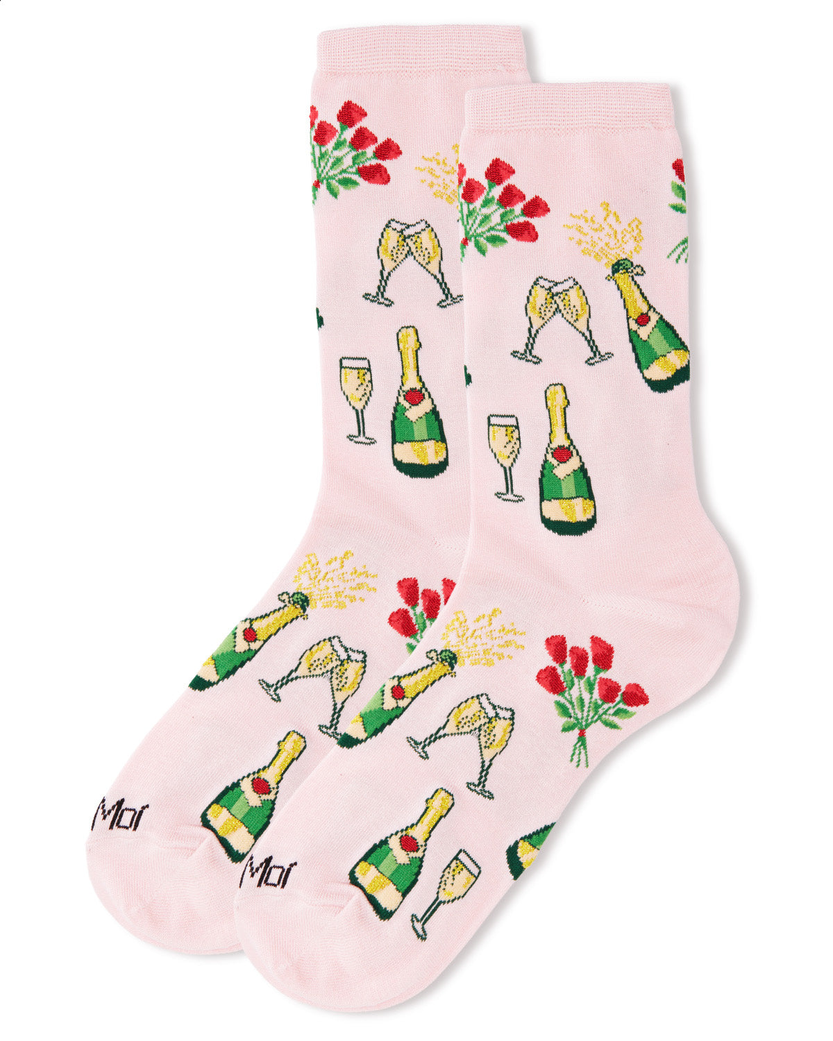 Regnsncox | Champagne Celebration Bamboo Blend Crew Socks for Women