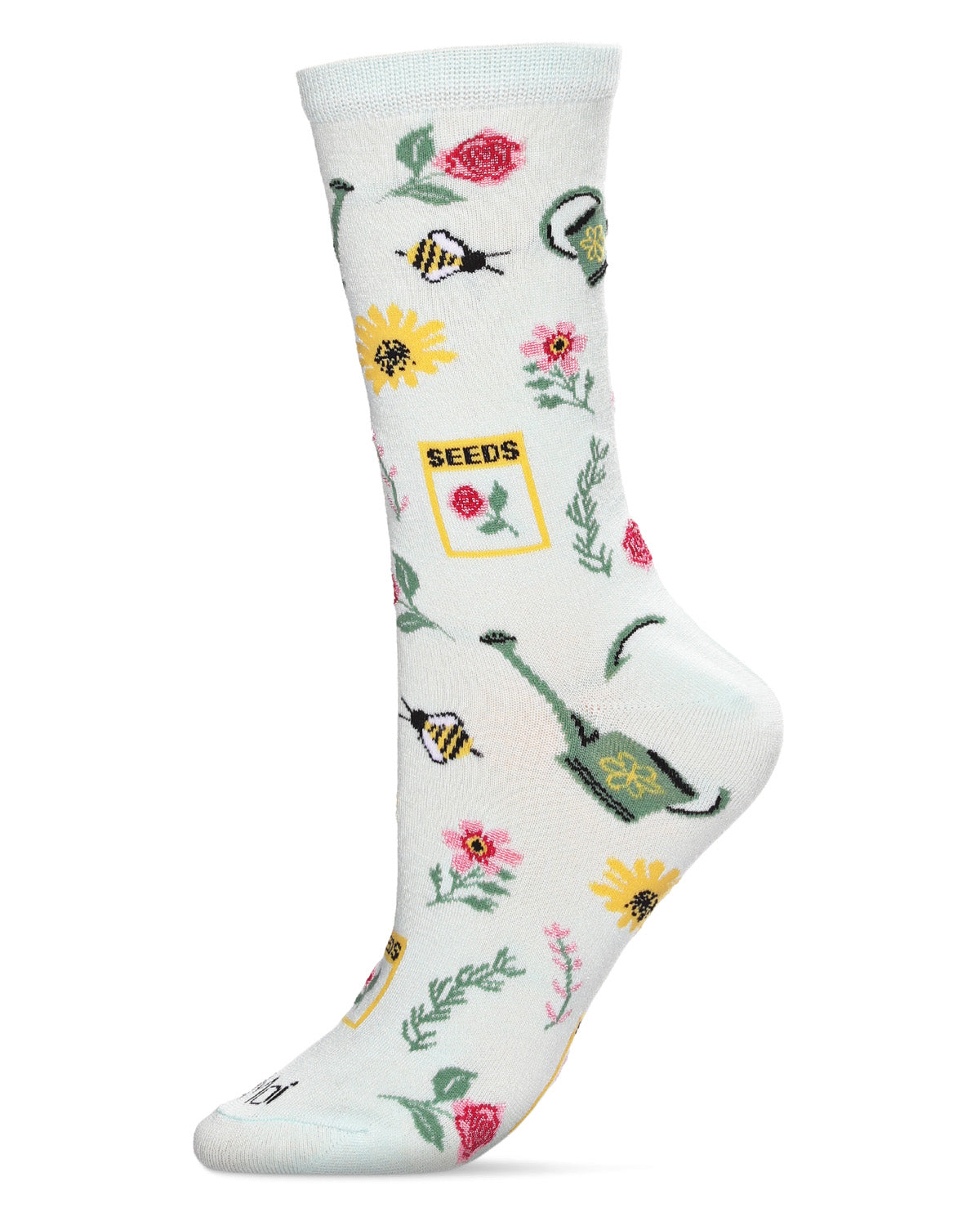 Regnsncox | Flower Garden Bamboo Blend Crew Socks for Women