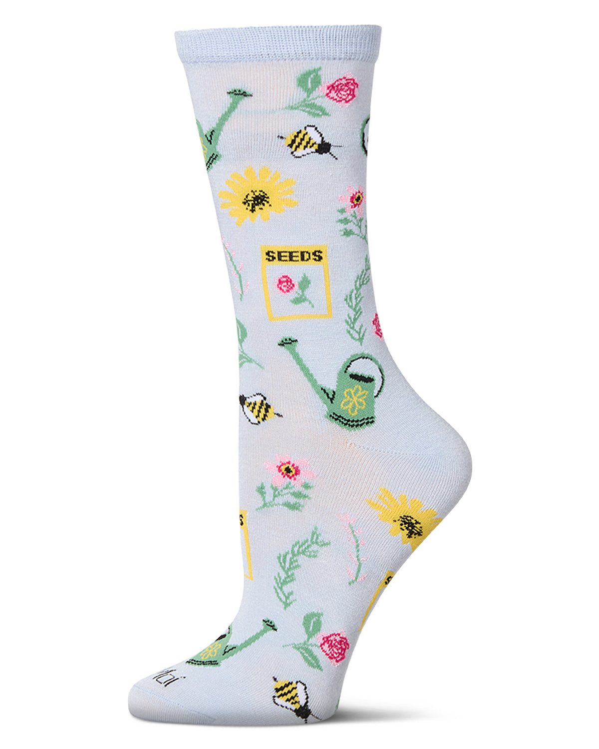 Regnsncox | Flower Garden Bamboo Blend Crew Socks for Women