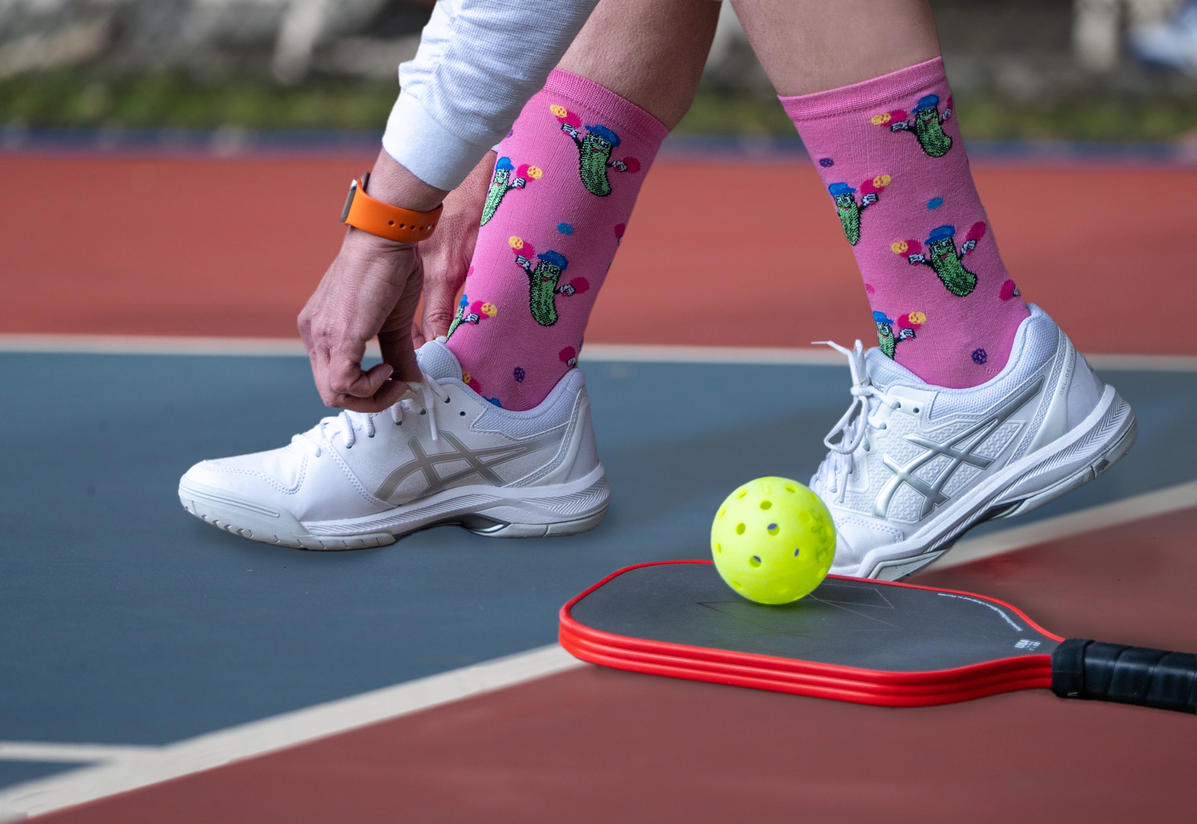 Regnsncox | Pickleball-Themed Bamboo Blend Crew Socks for Everyday Comfort