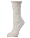 Regnsncox | Fuzzy Polka Dot Cotton Blend Crew Socks for Women