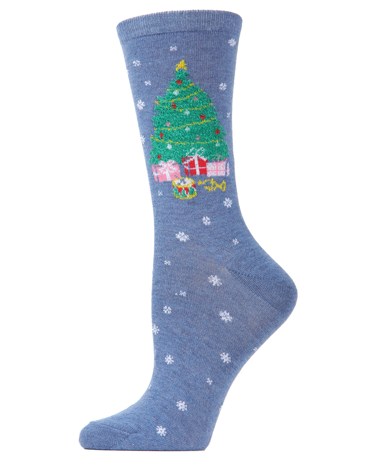 Regnsncox | Women's Holiday Christmas Tree & Presents Crew Socks for Cozy Comfort