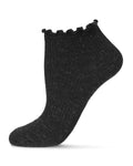 Regnsncox | Sparkling Ribbed Low Cut Socks with Scalloped Cuff