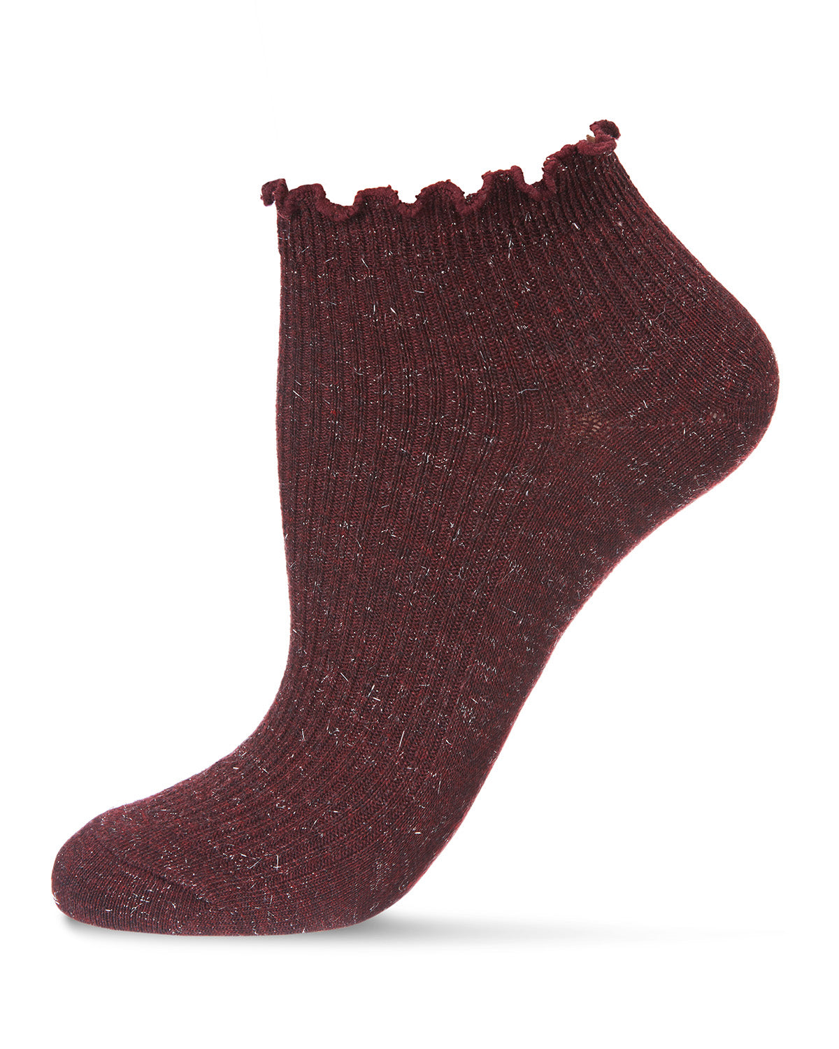 Regnsncox | Sparkling Ribbed Low Cut Socks with Scalloped Cuff