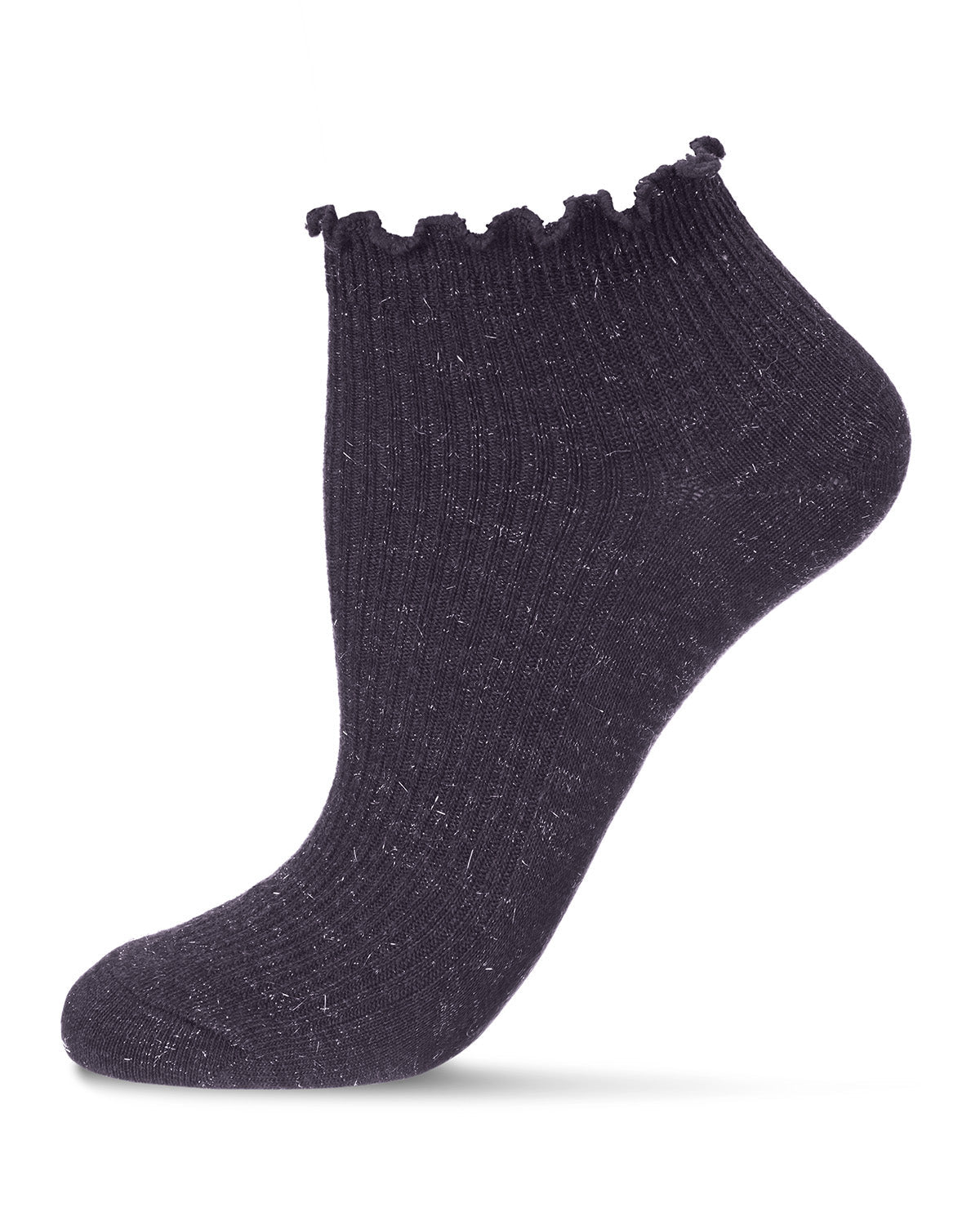 Regnsncox | Sparkling Ribbed Low Cut Socks with Scalloped Cuff