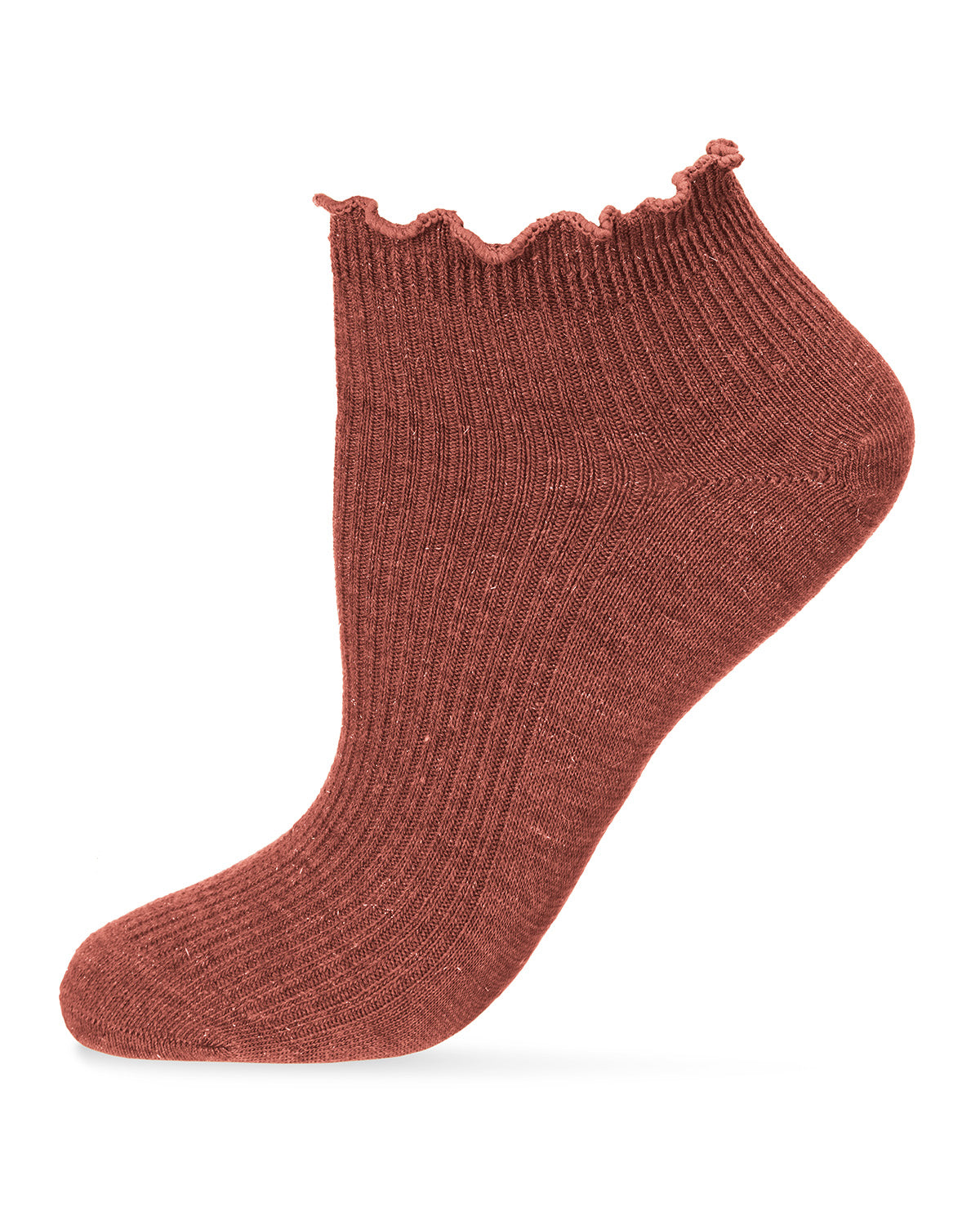Regnsncox | Sparkling Ribbed Low Cut Socks with Scalloped Cuff