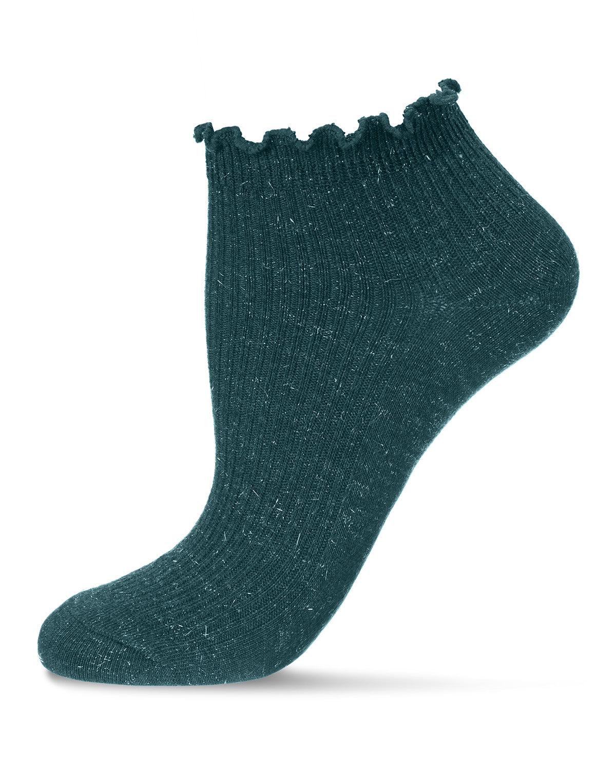 Regnsncox | Sparkling Ribbed Low Cut Socks with Scalloped Cuff