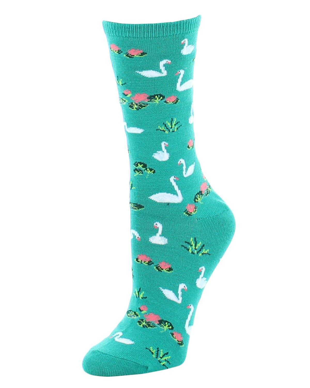 Regnsncox | Swans on a Lake Bamboo Blend Crew Socks for Women