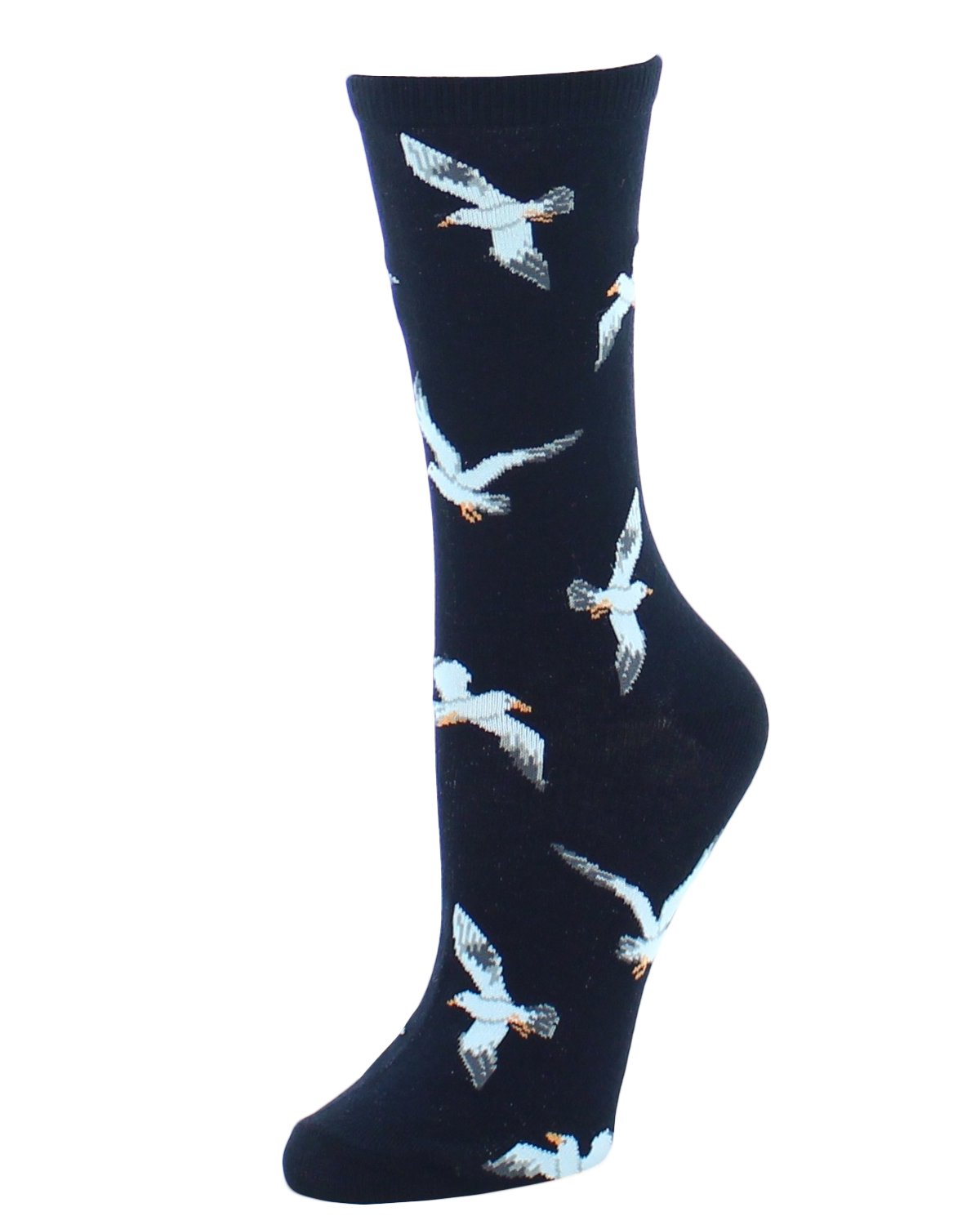 Regnsncox | Seagulls Pattern Bamboo Blend Crew Socks for Bird and Beach Lovers