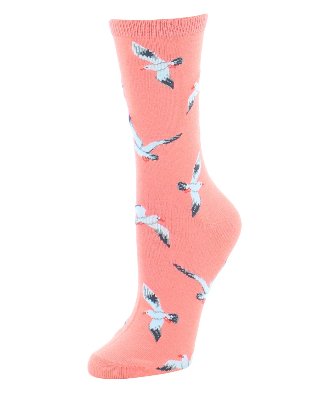 Regnsncox | Seagulls Pattern Bamboo Blend Crew Socks for Bird and Beach Lovers