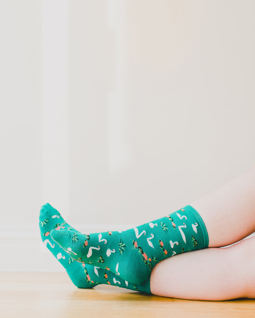 Regnsncox | Swans on a Lake Bamboo Blend Crew Socks for Women