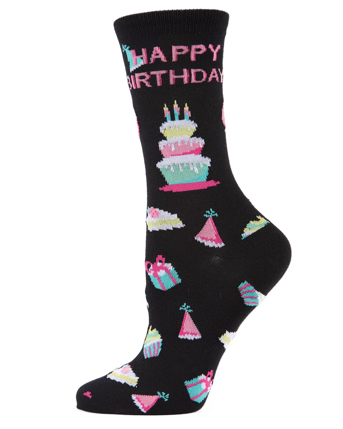Regnsncox | Birthday Theme Bamboo Crew Socks with Celebration Print
