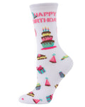 Regnsncox | Birthday Theme Bamboo Crew Socks with Celebration Print