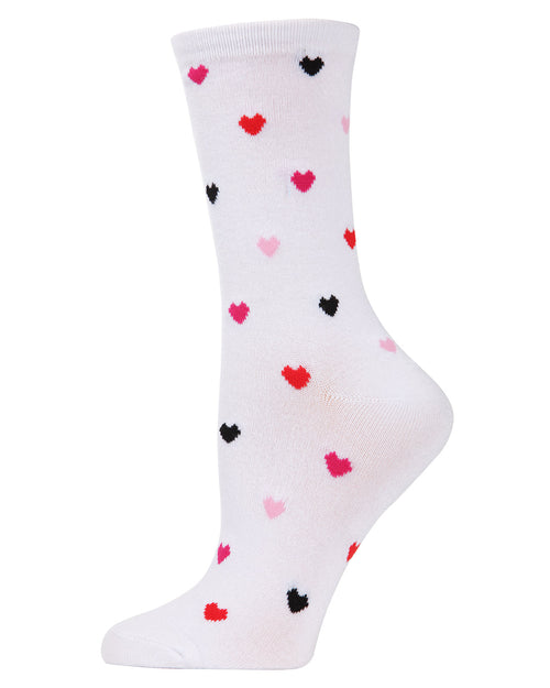 Regnsncox | Eco-Friendly Bamboo Crew Socks Featuring Delicate Heart Design