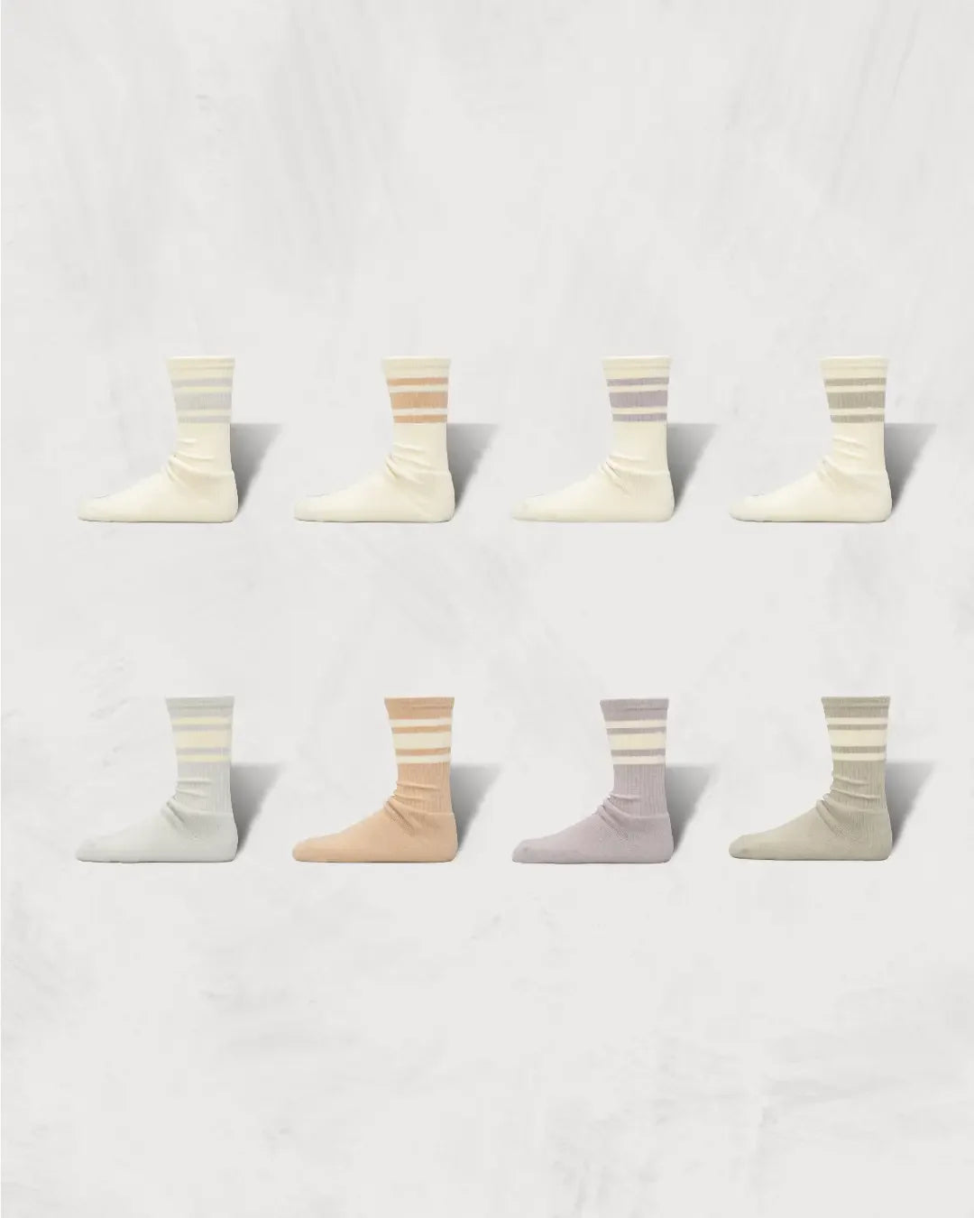 Regnsncox | Retro Skater Socks Made from Organic Cotton with Natural Pastel Tones