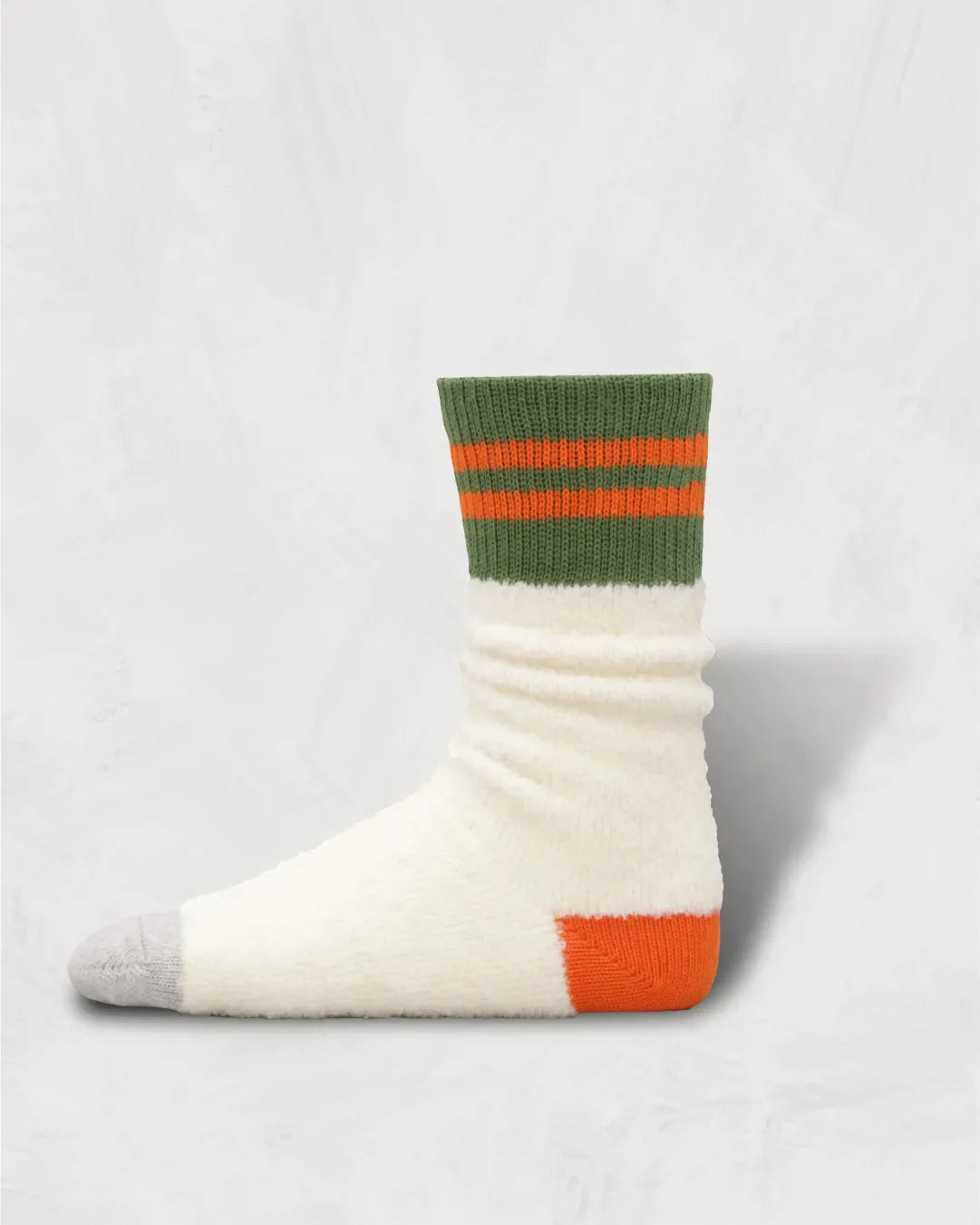 Regnsncox | Striped Alpaca Bouclé Socks with Contrast Yarn Sections