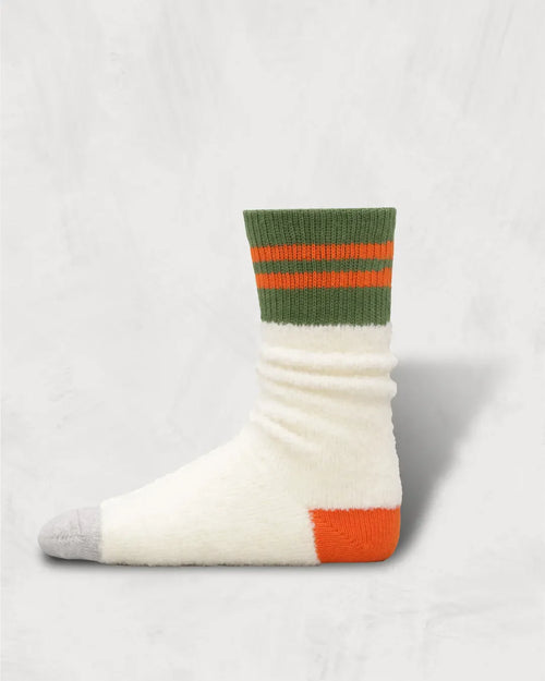 Regnsncox | Striped Alpaca Bouclé Socks with Contrast Yarn Sections
