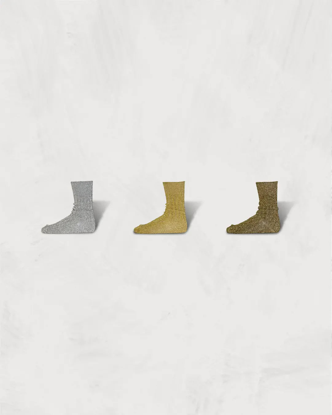 Regnsncox | Metallic Yarn Ribbed Knit Socks