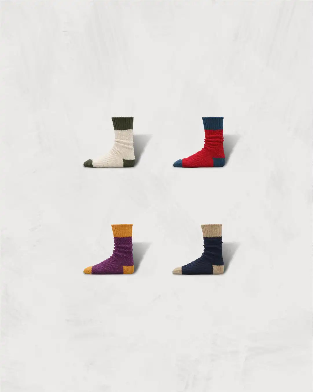 Regnsncox | Textured Ribbed Cotton Socks in Mixed Colors