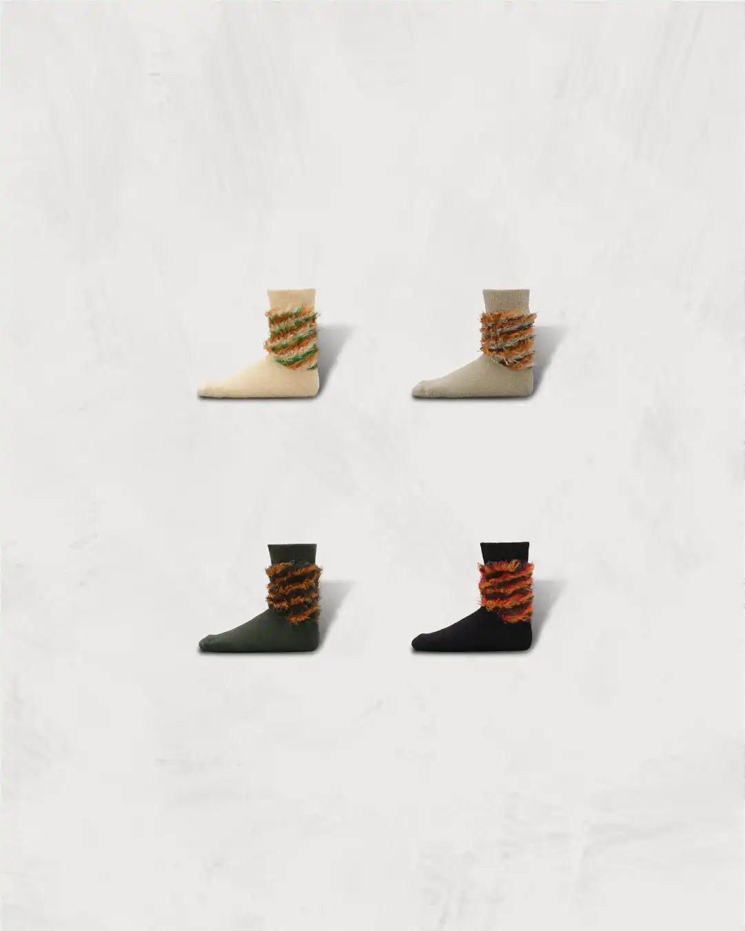 Regnsncox | Spiral Knit Shaggy Texture Socks