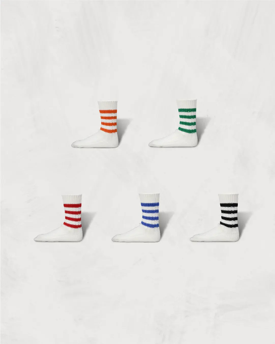 Regnsncox | Heavyweight Ribbed Socks with Precision-Knit Stripe Pattern