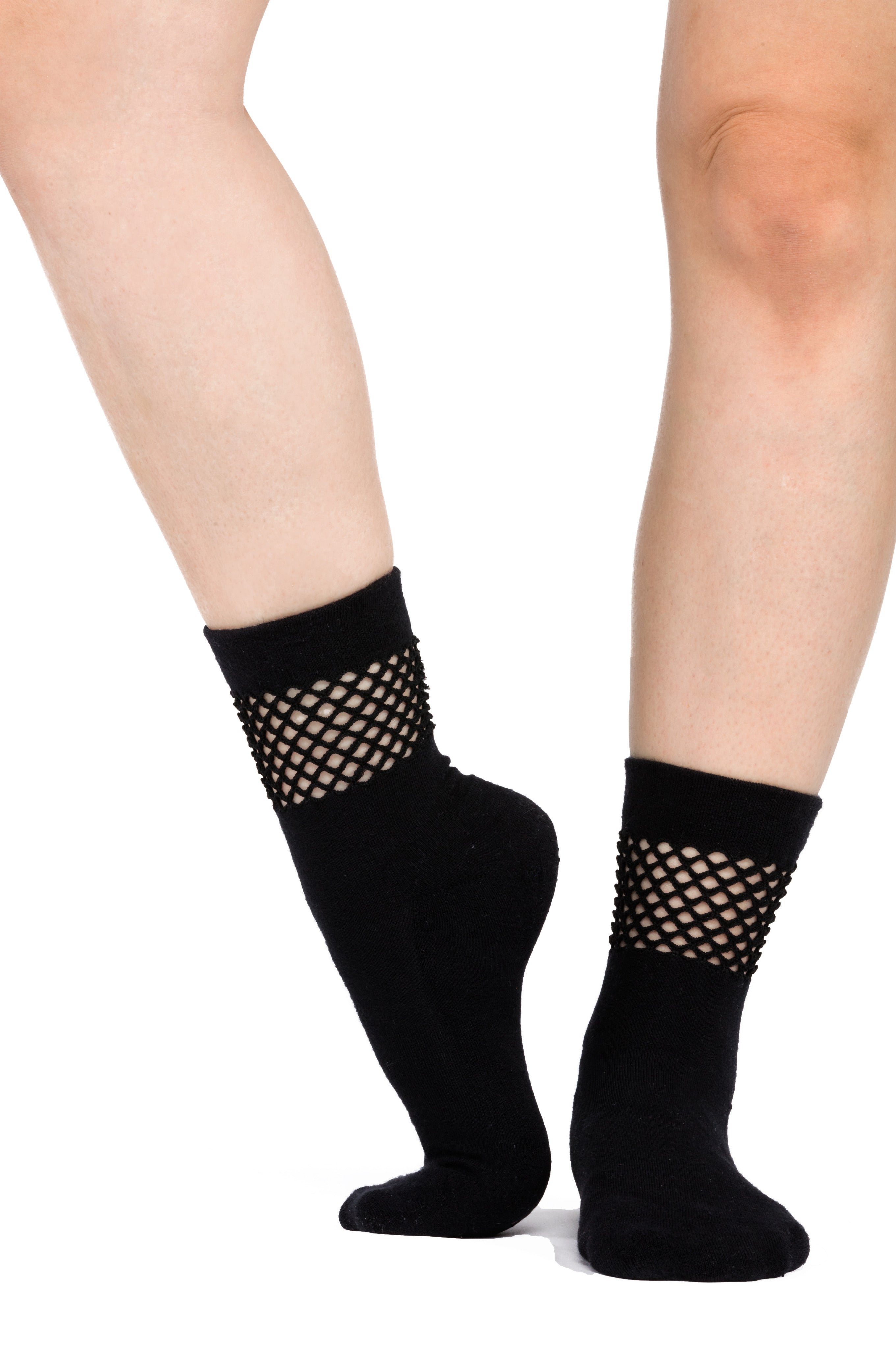 Regnsncox | Women’s Crew Grip Socks with Crocheted Mesh Panel