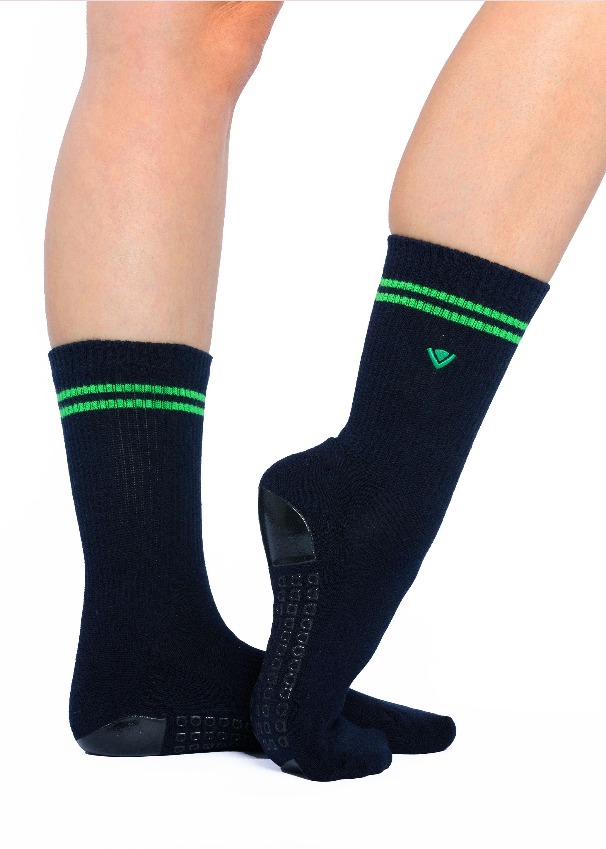 Regnsncox | Women’s Classic Crew Grip Socks with Stripe Detail